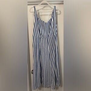 Old Navy Blue and White Striped Maxi Dress